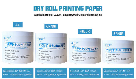 7.62cm Core Dry Minilab Photo Paper Untuk Fujifilm Frontier Epson Surelab RC Photo Paper
